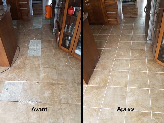 Réparation de plancher en céramique